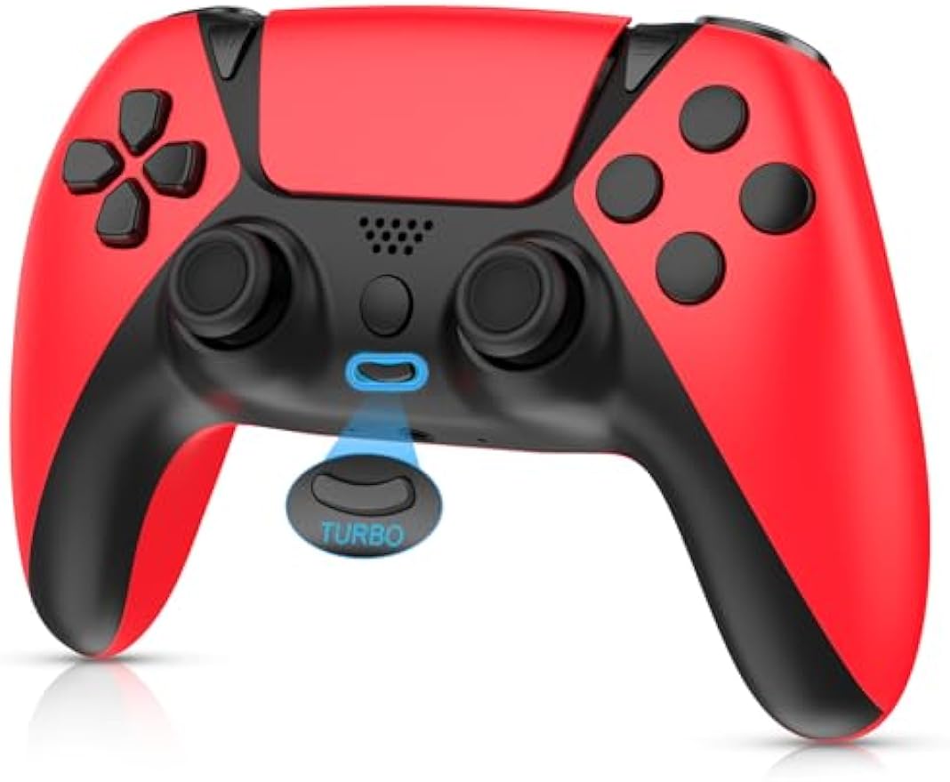 Wireless Controller Ymir Controller with Turbo/Back Paddles/Upgraded Joystick, Replacement Gamepad for Slim/PC/Steam/iOS/MAC - Red