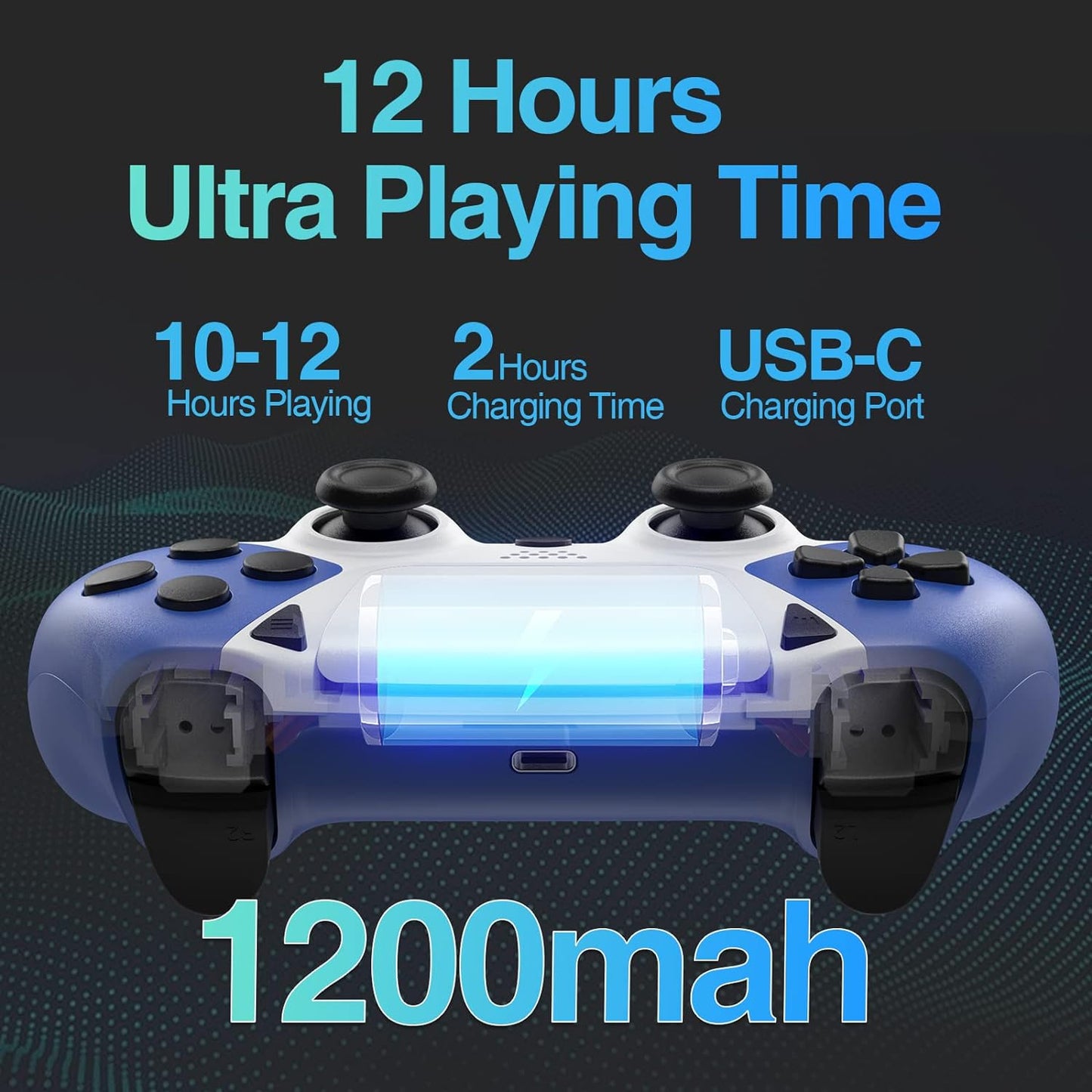 UGAME Wireless Controller for PS4 Controller, Ymir PS4 Remote for Playstation 4 with Turbo, Steam Gamepad Work with Back Button